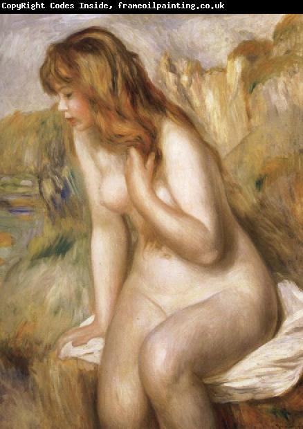 Pierre Renoir Bather Seated on a Rock